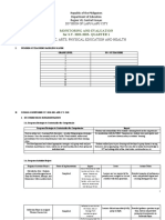 QUARTER 1 MAPEH Progress Monitoring Report S.Y. 2022 2023