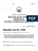 Republic Act No. 8189 Senate Electoral Tribunal