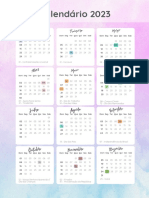 Calendário de Parede 2023 Aquarela 