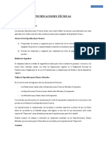 Especificaciones Tecnicas - Sistema de Agua Potable