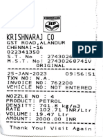 Fuel Receipt Sample