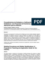 Procedimiento de Soldadura y Calificacion de Sold Adores