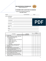 Vital Signs Taking Checklist Without Rationale