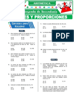 Razones y Proporciones para Segundo Grado de Secundaria