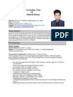 Mehedi Hasan's CV