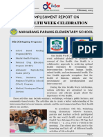 M.Parang ES - Accomplishment Report On One Health Week 2022-2023 - Magazine Type