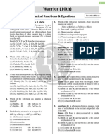 CHEMICAL REACTIONS AND EQUATIONS - Practice Sheet & Solution - Warrior 2023