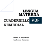 1° Español - Cuadernillo Remedial - Alumno