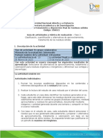 Guía de Actividades y Rúbrica de Evaluación - Unidad 2 - Fase 2 - Clasificación, Cuantificación y Alternativas de Aprovechamiento de Los Residuos Sólidos