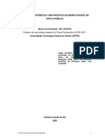 Modelagem Matemática: Uma Proposta de Ensino Possível Na Escola Pública