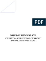 Thermal & Chemical Effect of Current (Notes)