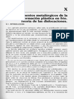 Fundamentos Metalúrgicos de La Deformación Plástica en Frío. Teoría de Las Dislocaciones