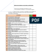 Tabla para Test Vocacional