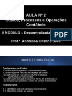 Aula #2 Custos, Processos e Operações Contábeis