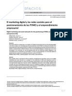 El Marketing Digital y Las Redes Sociales para El Posicionamiento de Las PYMES y El Emprendimiento Empresarial