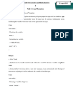 Notes Lecture 9 Variable Declaration and Initialization & Null-Aware Operators