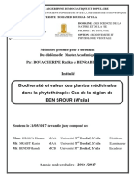 Biodiversité Et Valeur Des Plantes Médicinales Dans La Phytothérapie Cas de La Région de