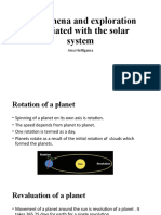 Phenomena and Exploration Associated With The Solar System