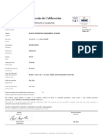 Certificado de Calibración: Certificate of Calibration