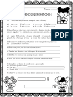 Atividade Sinais de Pontuação, Acentuação