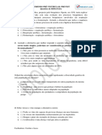 Questões Simulado PREVEST Biologia 2022 PDF