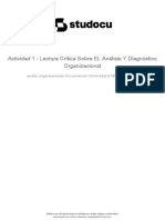 Actividad 1 Lectura Critica Sobre El Analisis y Diagnostico Organizacional