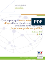 CDDEP - Le Guide Pratique Sur La Mise en Oeuvre D'une Démarche de Responsabilité Sociétale Et de Reporting Dans Les Organismes Publics