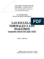 LAS ESCUELAS NORMALES Y LOS MAESTROS (Segunda Mitad Del Siglo XIX)