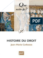 Que Sais-Je - Histoire Du Droit - Carbasse Jean-Marie