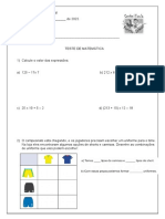 Teste de Matemática