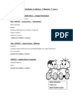 Conteúdos 5º Ano A - 1° BIMESTRE