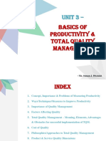 Unit 3 - Basics of Productivity & TQM