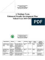 A Medium Term Enhanced Faculty Development Plan School Year 2019-2023