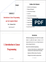 Introduction To Linear Programming: EE 477 Optimization Techniques Fall 2017 Handout #4 Outline of The Handout