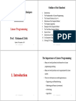 EE 477: Optimization Techniques Handout #5: Linear Programming