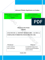 Mémoire de Fin D Étude THEME ANALYSE DE LA GESTION BUDGETAIRE - CAS DE LA COMPAGNIE IVOIRIENNE D ELECTRICITE (CIE) Présenté Par - Dirigé Par