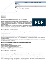 1º Avaliação - 1º Bimestre 8º Ano (História - Otília 2023)