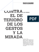 J. Perrin Contra El Deterioro de Los Gestos y La Mirada