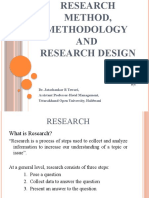 Research Method, Methodology and Design