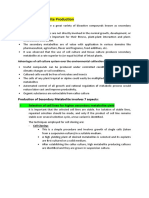 Secondary Metabolite Production