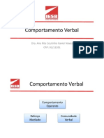 Comportamento Verbal: Dra. Ana Rita Coutinho Xavier Naves CRP: 01/11281