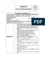 Acta de Capacitacion Plan de Riesgo y Emergencia