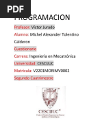 Cuestionario de Programacion 2 Parcial