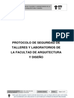 Protocolo de Seguridad de Talleres y Laboratorios de La Facultad de Arquitectura y Diseño