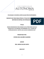 Proyecto de Tesis para Optar El Titulo de Especialista en Gestion en Central de Esterilizacion