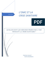 Rapport L'OMC ET LA CRISE SANITAIRE