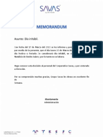 Memorandum Dia Feriado 20 de Marzo