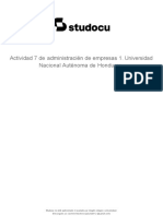 Actividad 7 de Administracion de Empresas 1 Universidad Nacional Autonoma de Honduras