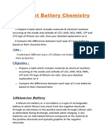 Different Battery Chemistry - Project Report