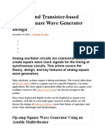 Op Amp and Transistor-Based Analog Square Wave Generator Design